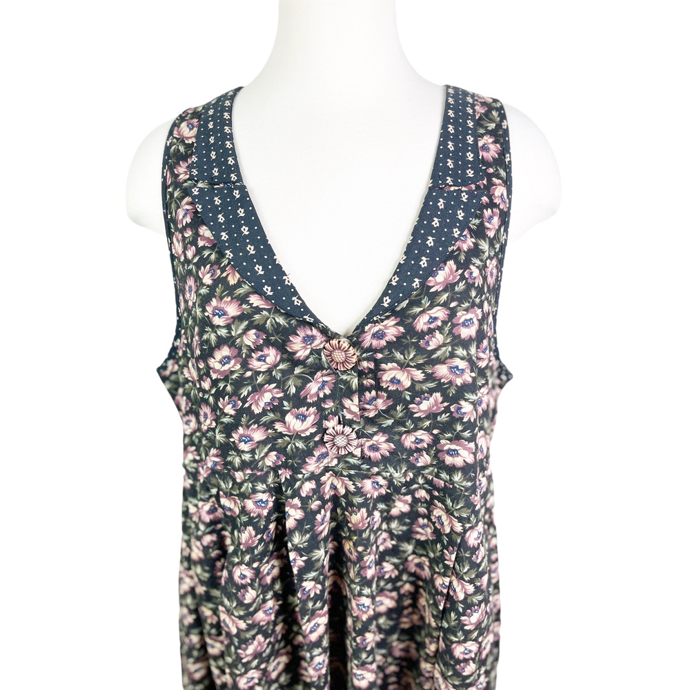 Express Floral Vintage 1990's Jumper Dress - Cottagecore Bohemian Retro Remix - Picture 3 of 8